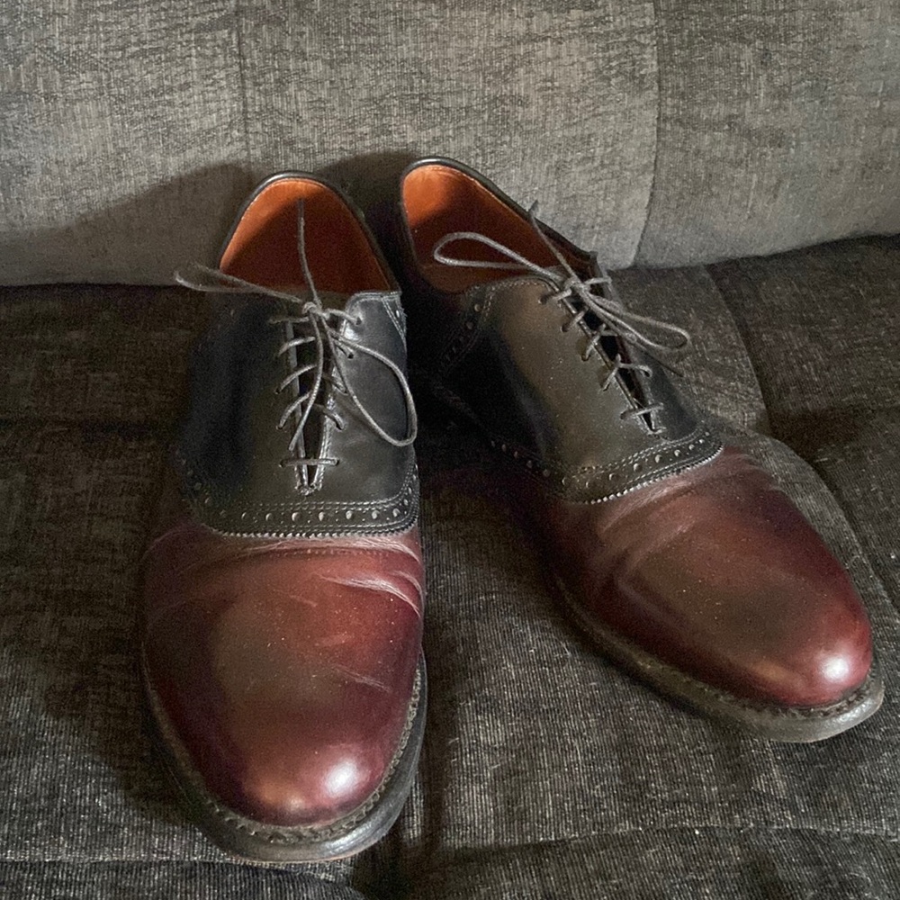 Allen Edmonds Shelton lace up two tone dress shoes
